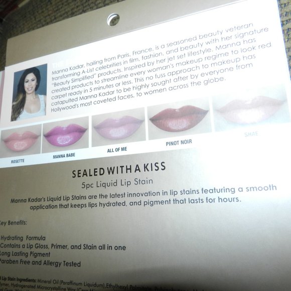 🆕 MANNA KADAR Sealed With A Kiss 5pc Set Lip locked Lip Stain 🆕⌚📦🏃💨🚚 - Picture 12 of 15